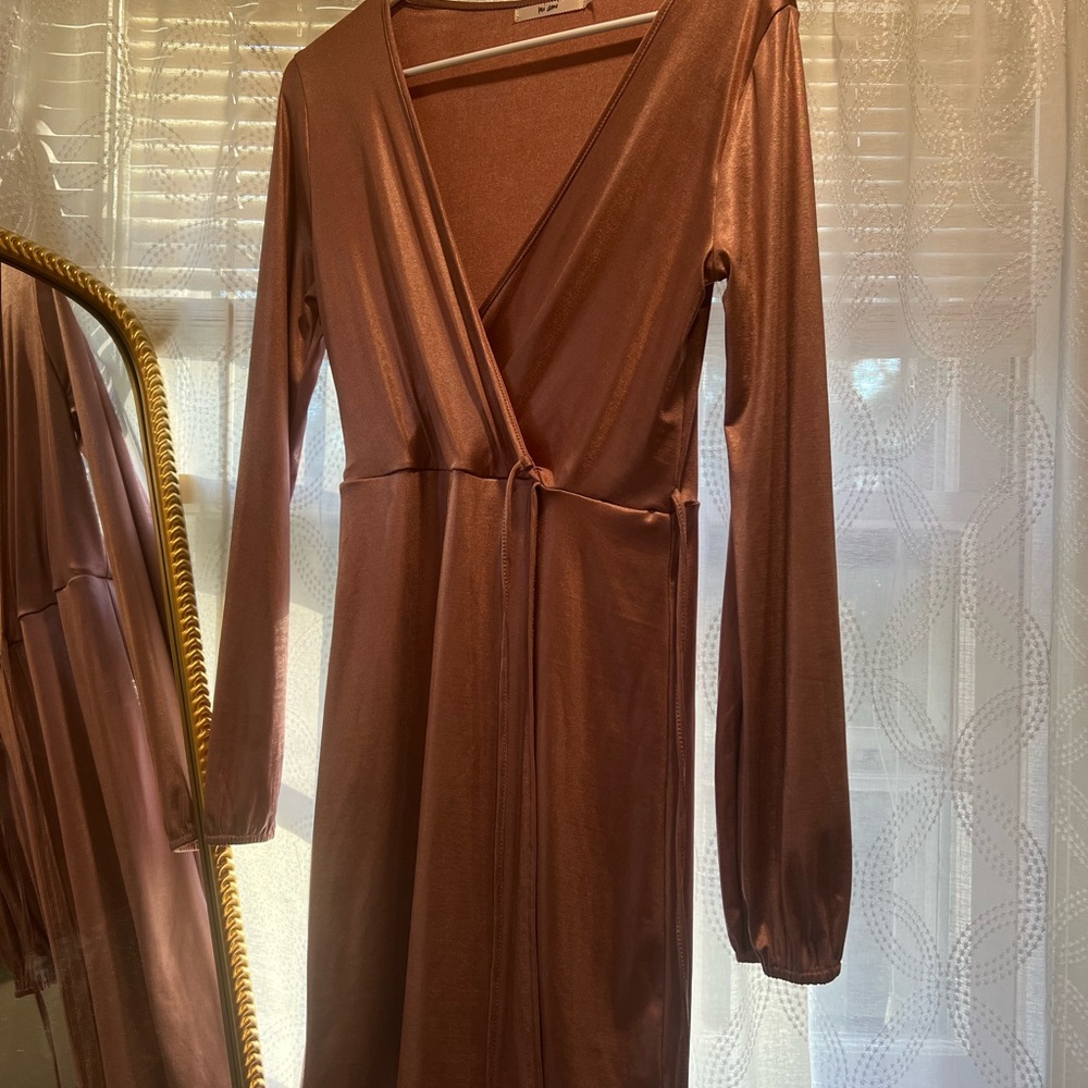 Metallic Wrap Dress